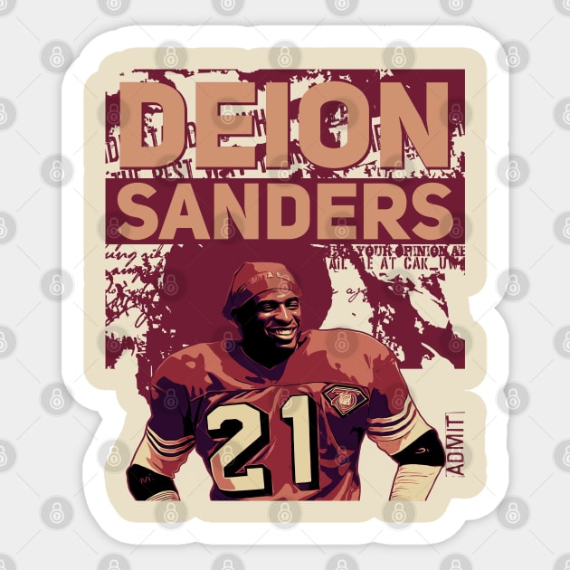 Deion Sanders vintage poster Sticker by Aloenalone